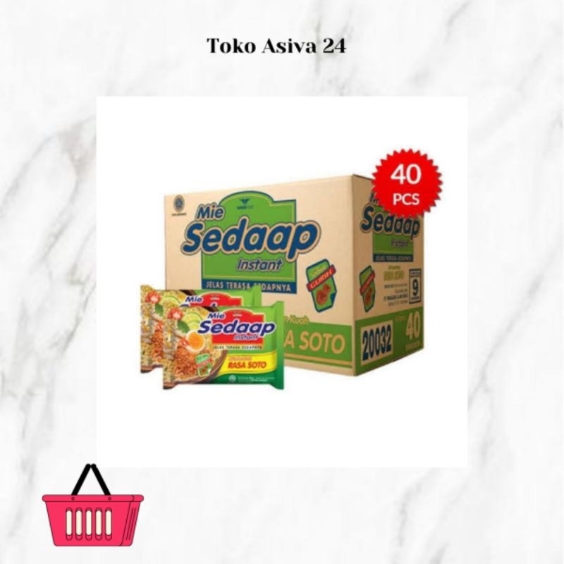 

Sedaap soto kuah 1 kardus isi 40 mie instan