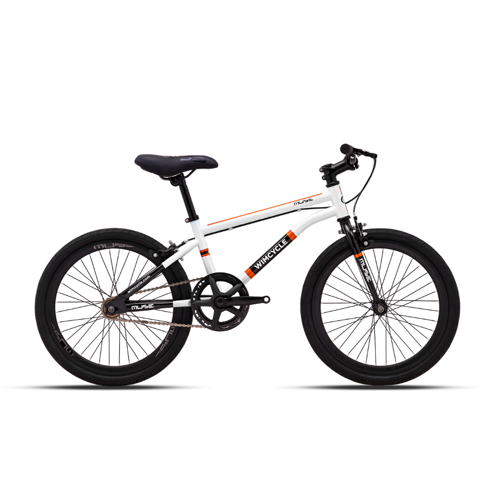 Wimcycle Sepeda Fixie Anak Muse 20" - Warna Biru & Putih - Usia 6-8 Tahun