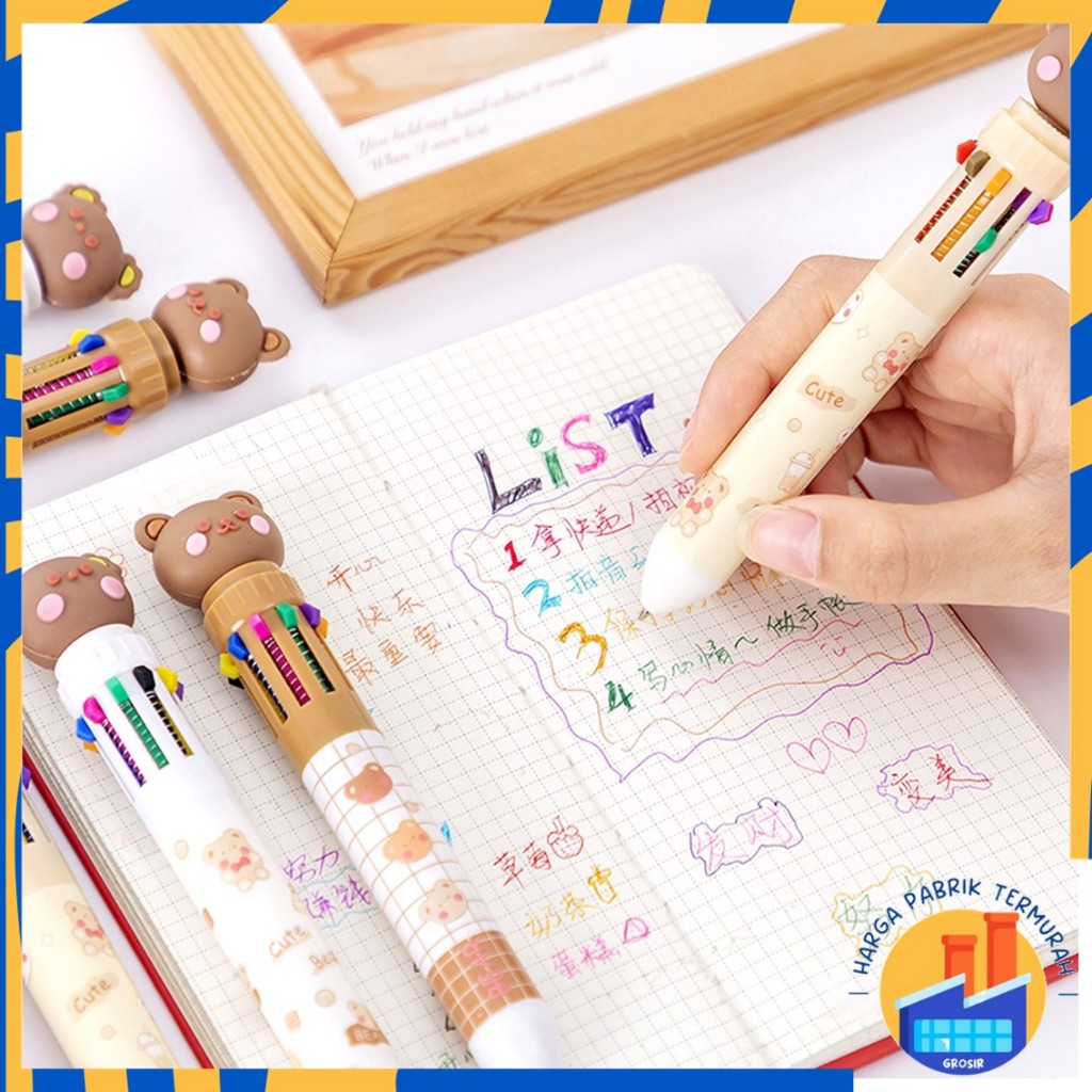 

HPT Pena 10 Warna Karakter Bear - Pulpen Gel Warna Warni Untuk Sekolah dan Kantor