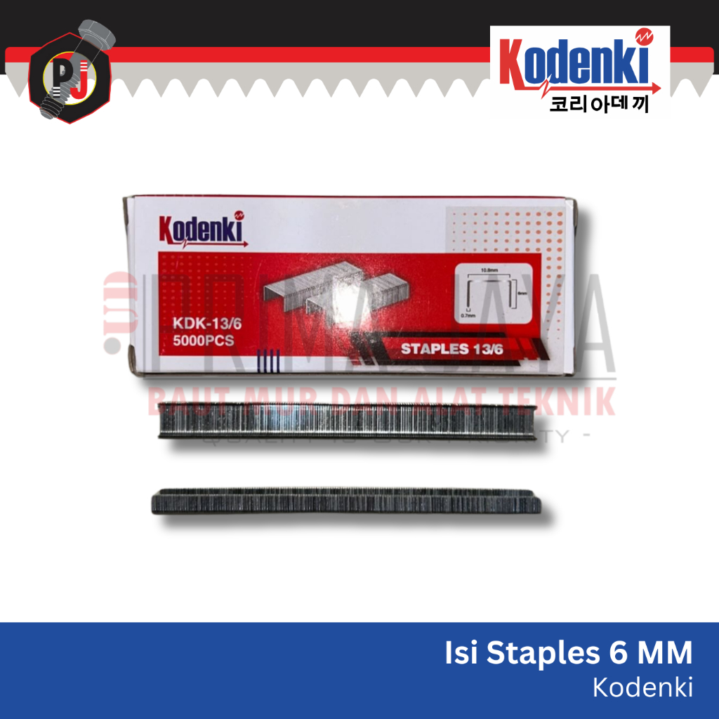 

ISI TEMBAKAN STAPLES / REFILL STAPLER GUN 6 MM 5000 PCS KODENKI