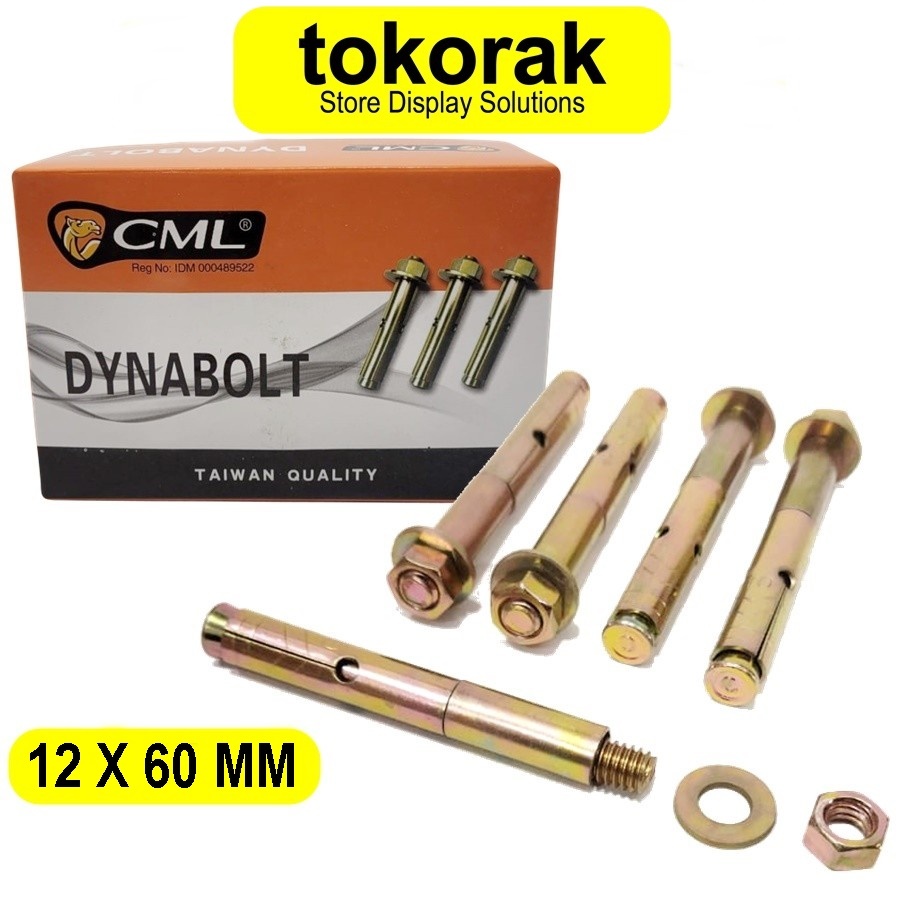 DYNABOLT BAUT BETON 12 X 60 MM CAMEL DINABOLT 12X60 ANGKUR BOLT M10 M12X60 DINA BOLT DYNA