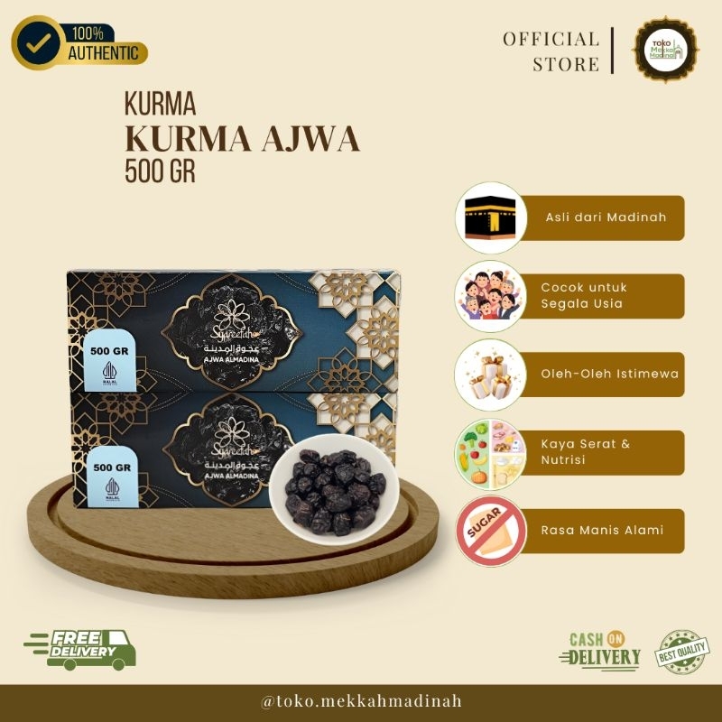 

Kurma Ajwa Al Madinah 500 gr - Kurma Premium Asli Madinah