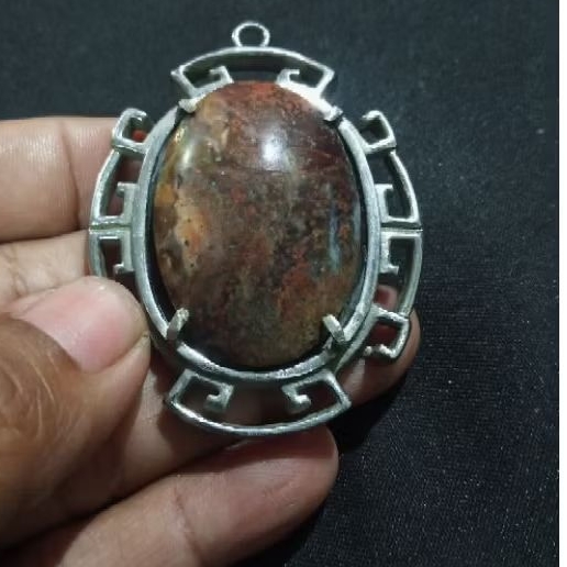 liontin batu akik Lumut merah lawas