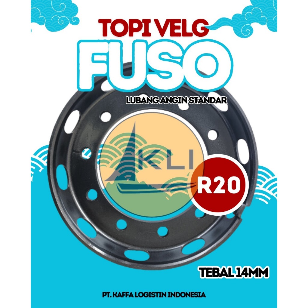 TOPI VELG FUSO RING 20 LUBANG 10 TEBAL 14 MM LUBANG ANGIN STANDAR