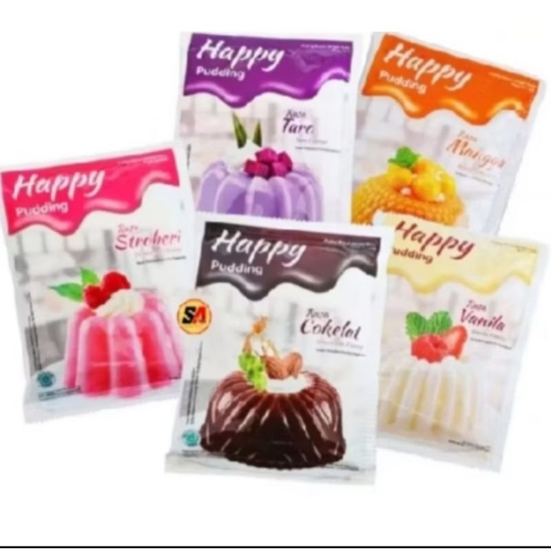 

happy pudding cokelat / strawberry / taro / vanilla 60gram pudding susu bubuk nutrijell ekonomis