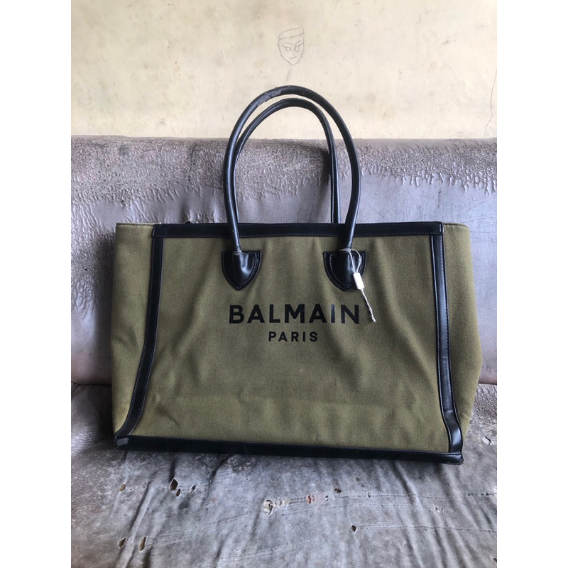 Balmain B-Army Canvas Tote Bag