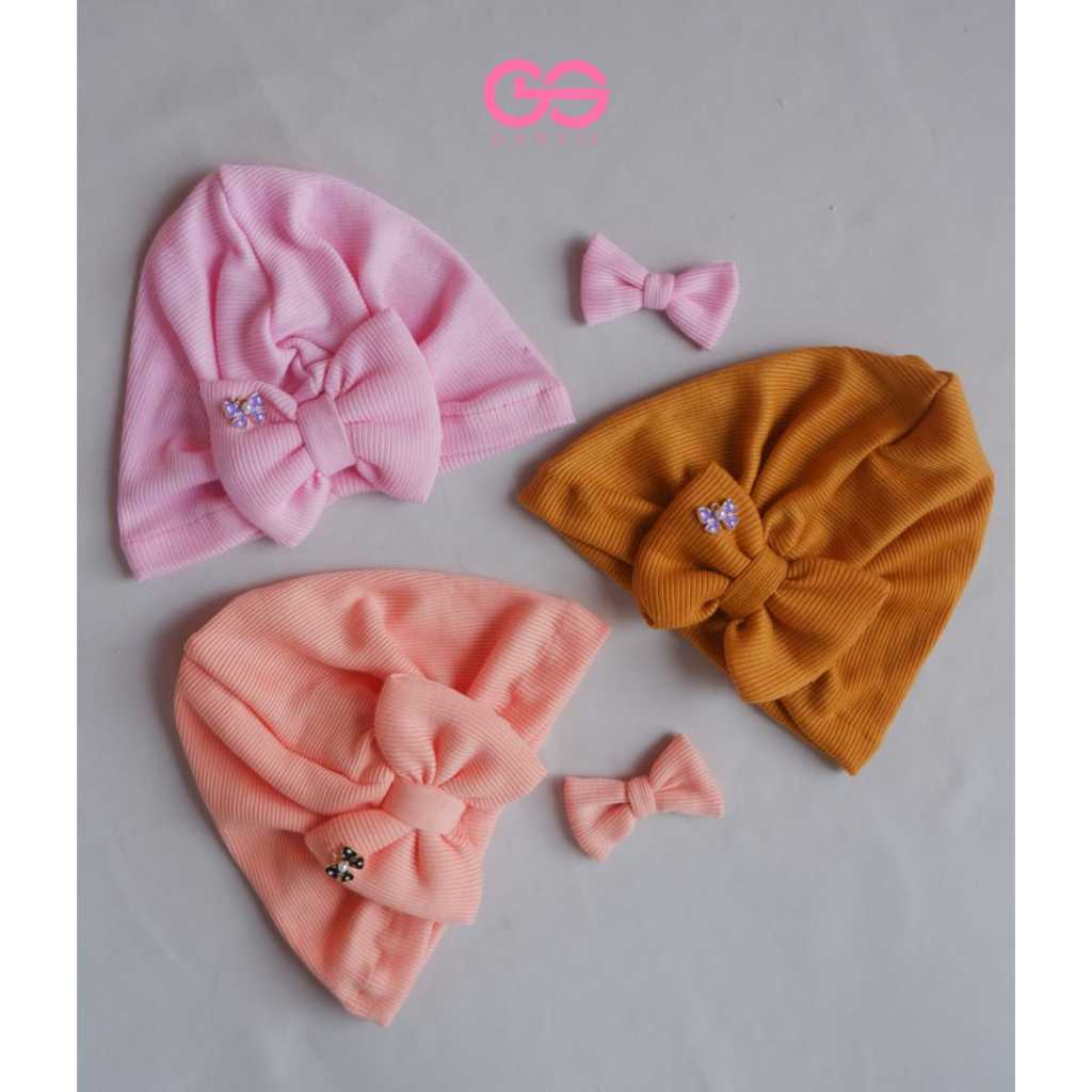 Yiyue Turban Baby Newborn Chery/Turban Bayi Perempuan/Ciput Bayi Perempuan