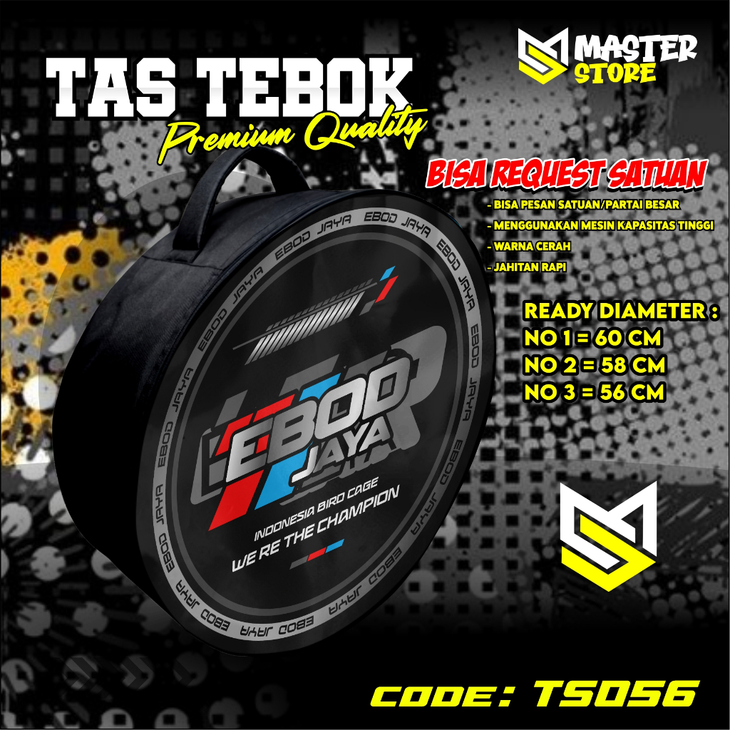 tas tebok murai motif EBOD JAYA ransel gendong jinjing bawa tebok sangkar murai printing