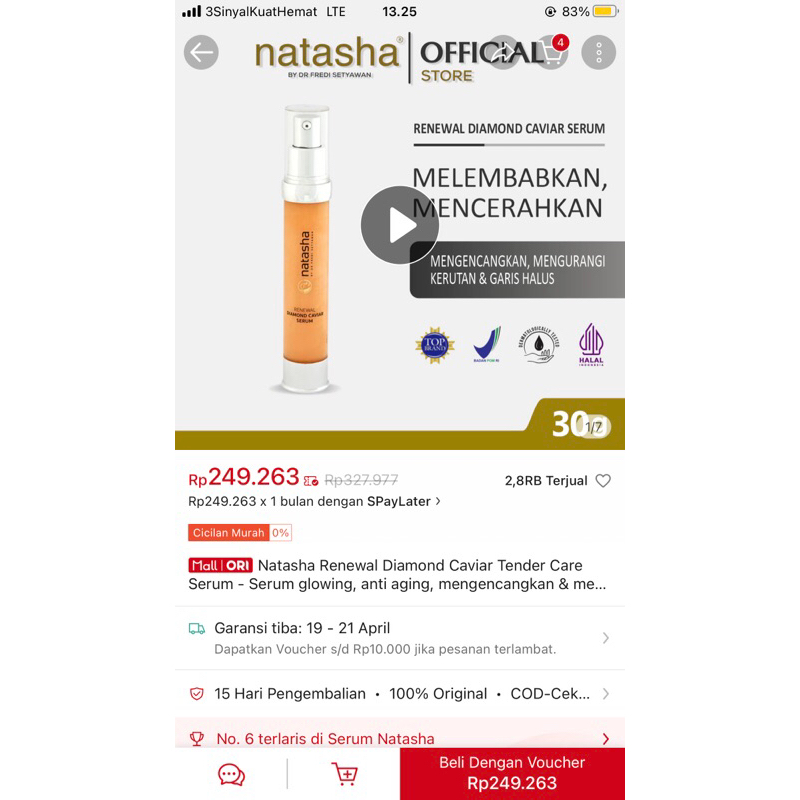 Preloved Natasha Skin Care