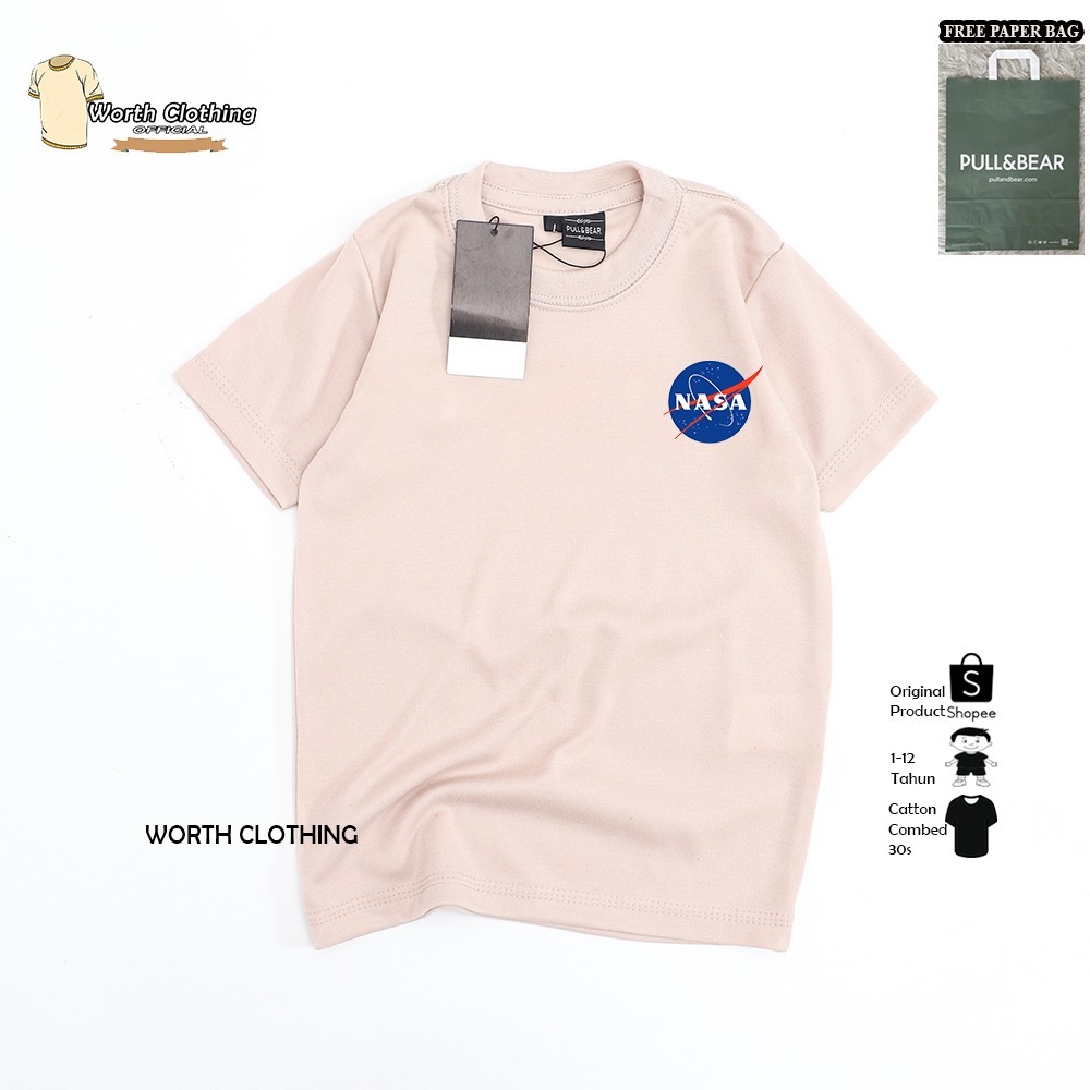 { FREE PAPER BAG }  Baju Kaos Anak Nasa Cream / Kaos anak laki laki & perempuan / Kaos anak kekinian