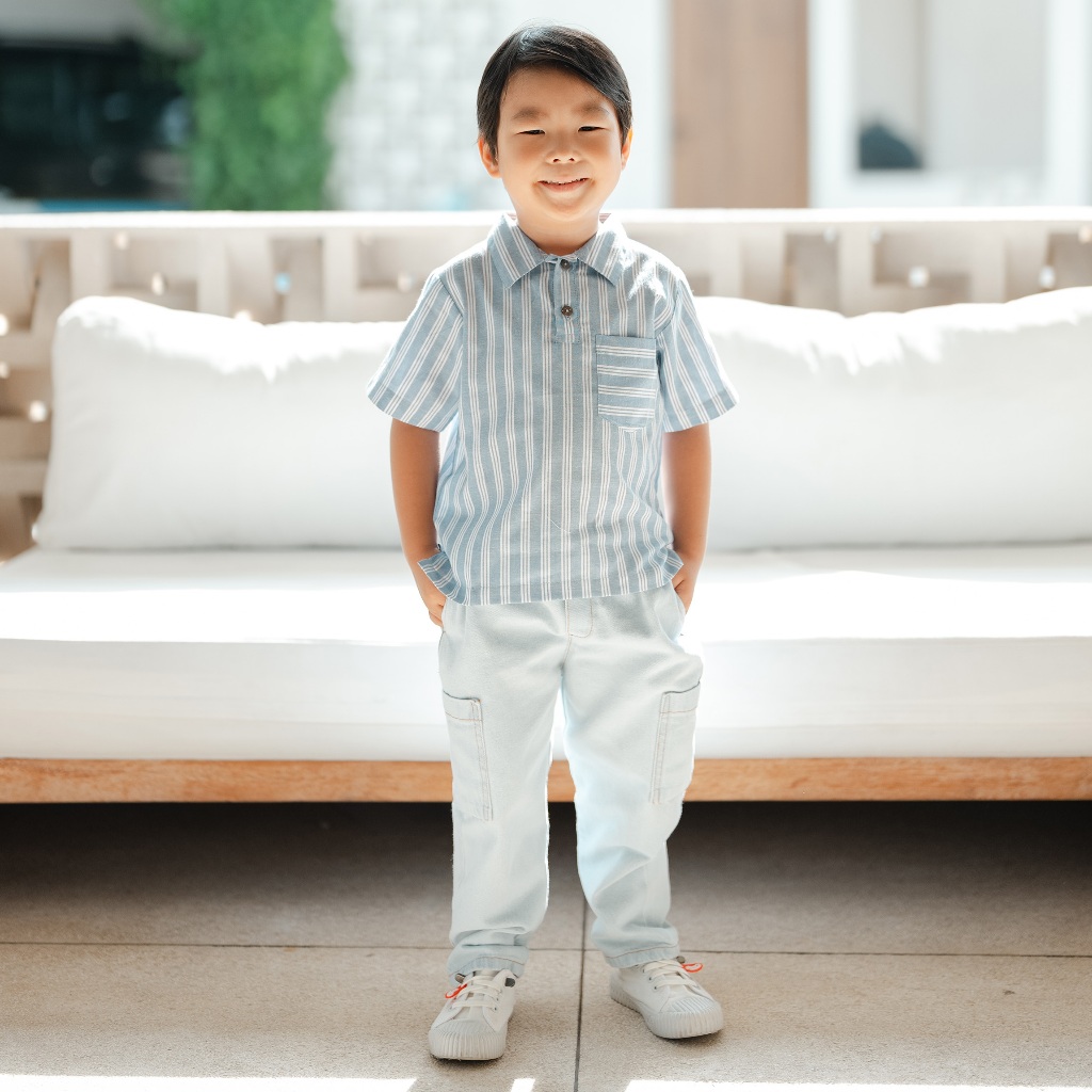 LEWIS EMMA - Miles Shirt (2-14 Tahun) Kemeja Anak Laki-laki Lengan Pendek