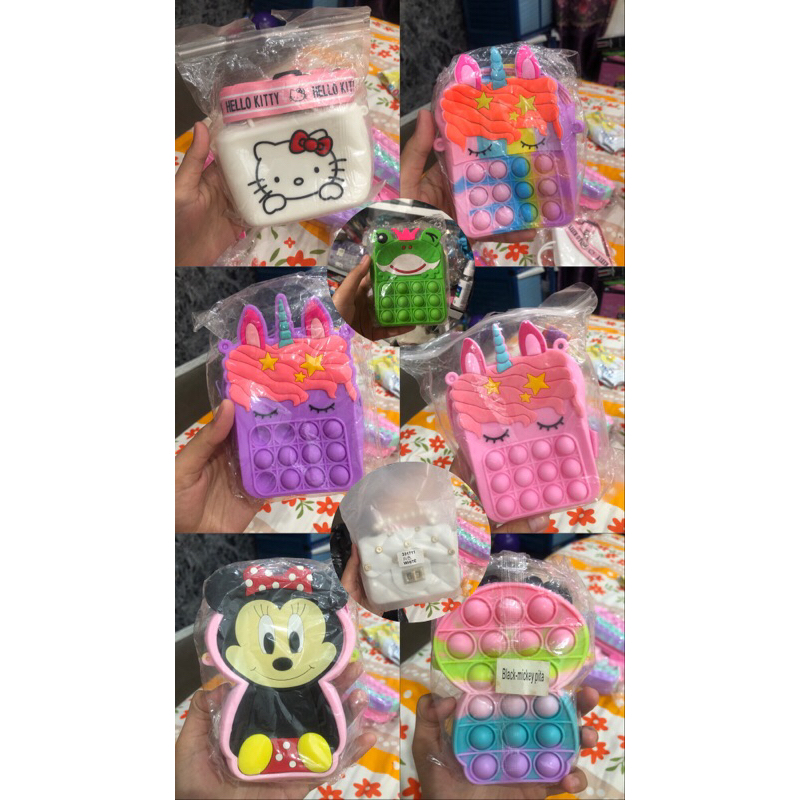 Tas Jelly Karakter Selempang Bag Anak Pop It Silicon Karet