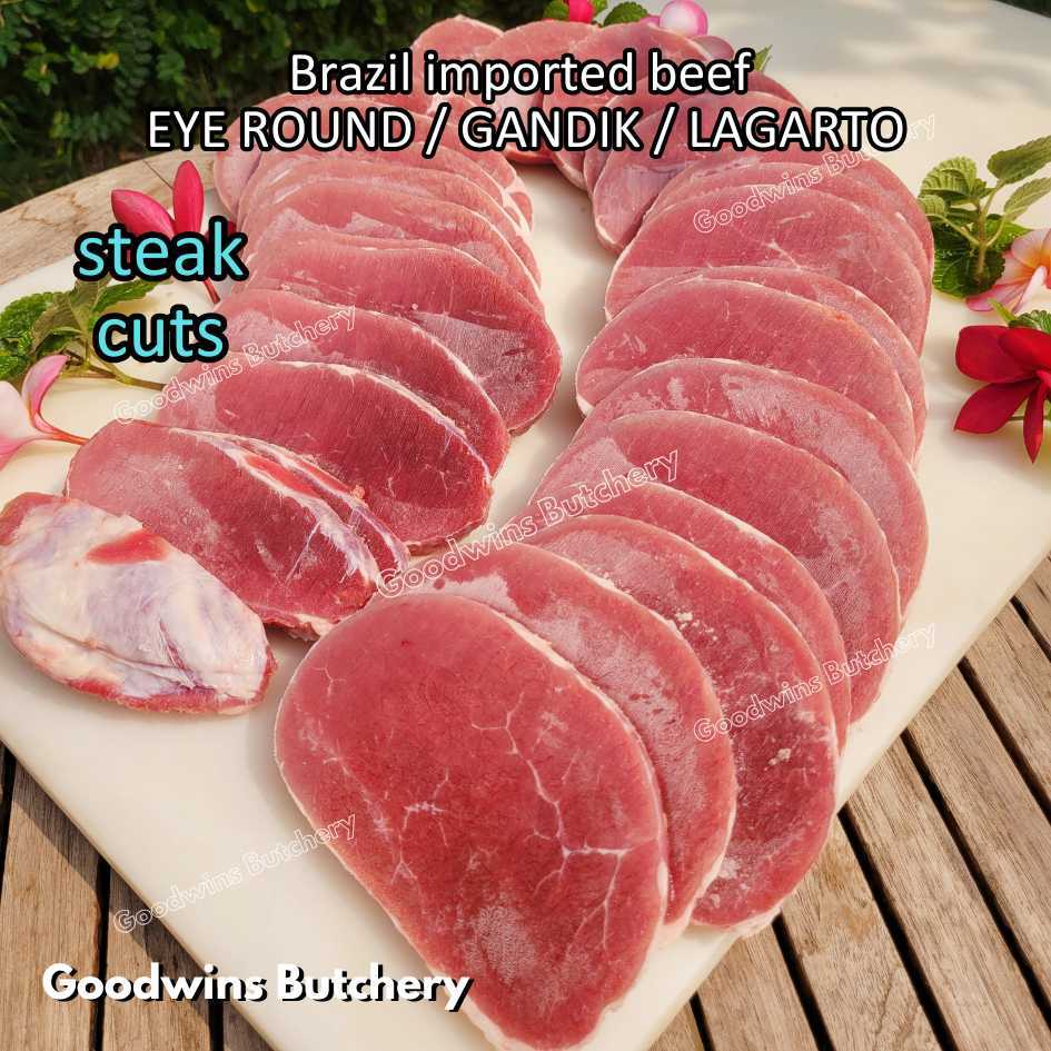 

1.5kg beef EYE ROUND STEAK CUTS Brazil FRIBOI FRIGON Australia WMPG Angus JACK'S CREEK US choice SWIFT IBP daging sapi import gandik lagarto eyeround frozen