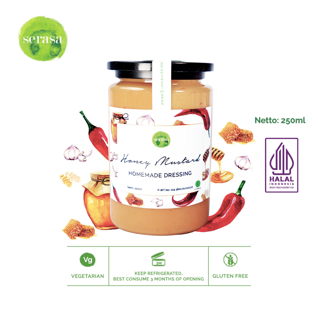 

Honey Mustard Dressing In Jar by Serasa Salad [ Vegetarian - Gluten Free ]