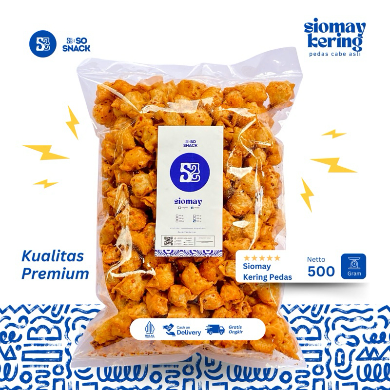 

SO SNACK Siomay Kering Pedas 500gr - Cabe Asli - Cemilan Viral - Makanan Ringan