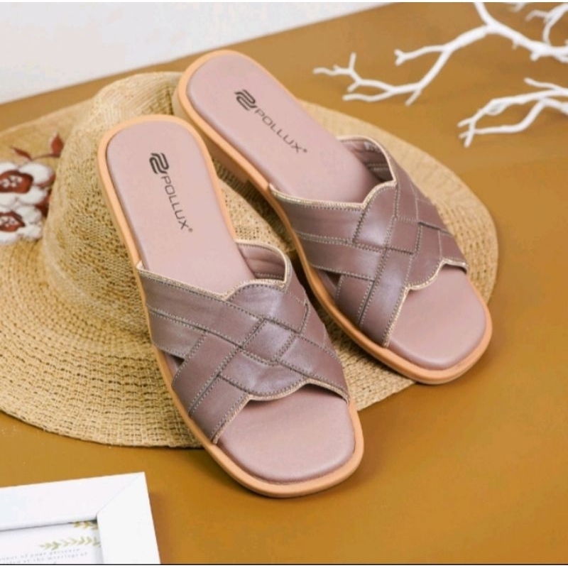 SANDAL FLAT POLLUX/SENDAL WANITA KULIT/POLLUX MY10