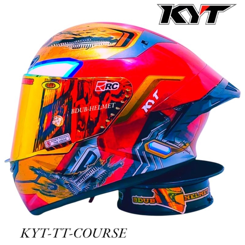 helm full face Kyt tt course motif Ironman paket ganteng 100% Ori kyt baru