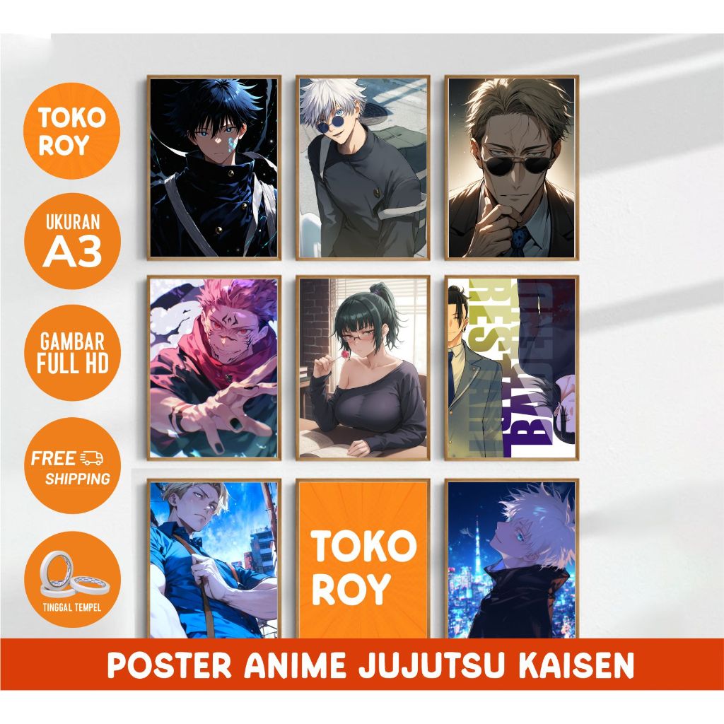 Poster Dinding Anime Jujutsu Kaisen A3 Wallpaper Hiasan Dinding