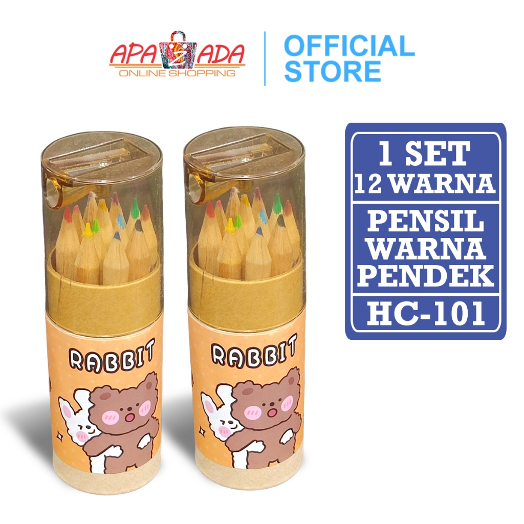 

Apazada - Pensil Warna Pendek Tabung Non Toxic [1 Set - 12 Warna] / Color Pencils HC-101