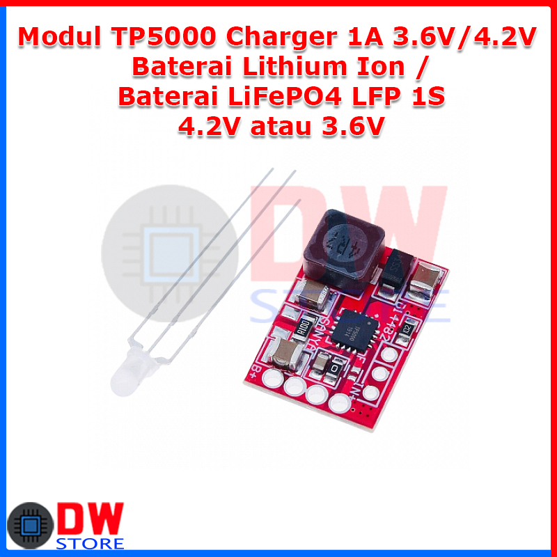 Modul Charger TP5000 TP 5000 4.2V / 3.6V 1A Charging Baterai Lithium Ion Li-on 18650 4.2V / LiFePO4 