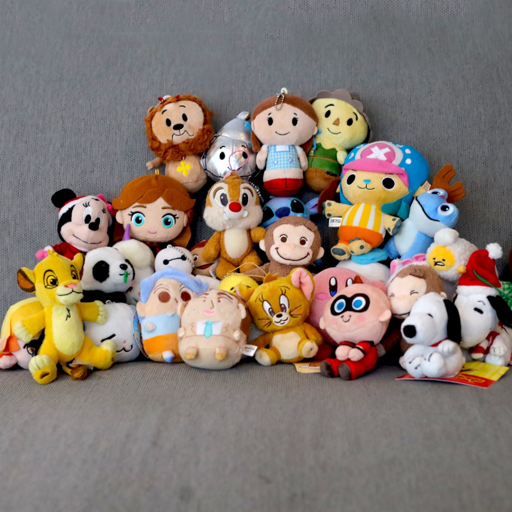 Gantungan Kunci Boneka Plushie Preloved Import Karakter Anime Pokemon Doraemon Disney Shincan Sanrio