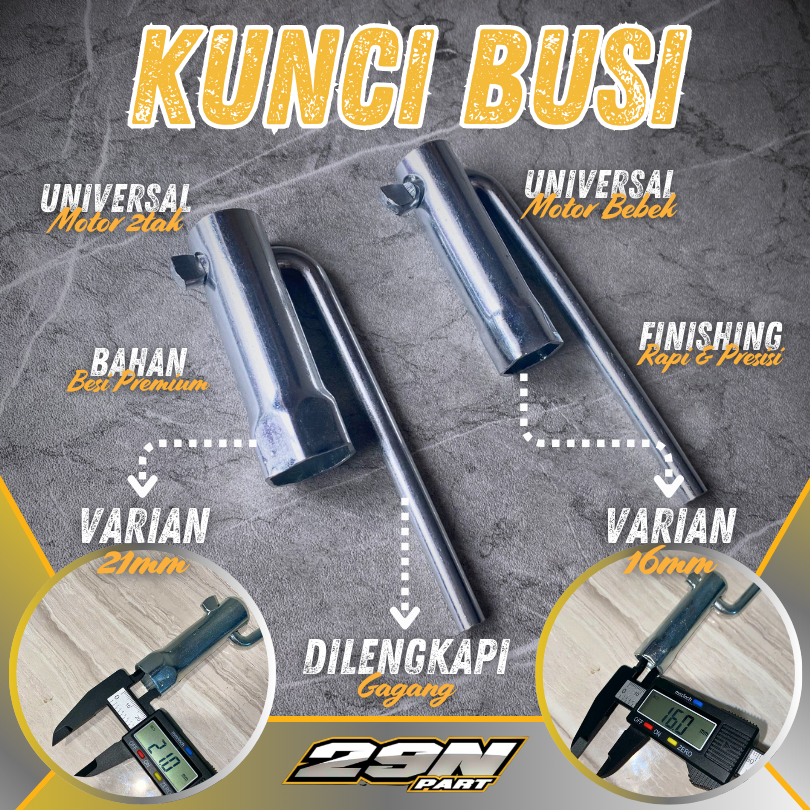 Kunci Busi 21mm & 16mm Universal Motor 2TAK & BEBEK RX KING RXK RXS NINJA RR R SS SATRIA F1ZR NSR Gr