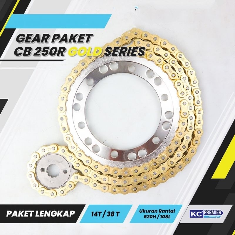 Gear Set CB250R Gearset 14T 38T 520H 108L Girset Gir Paket Depan Belakang Plus Rantai CB 250 R CB 25