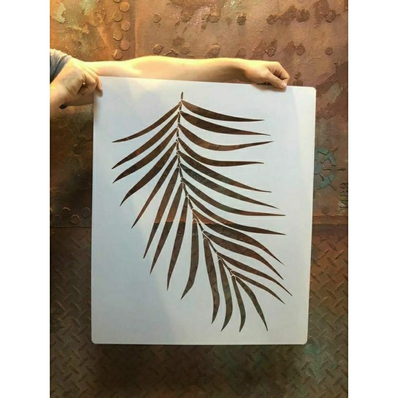 jual cetakan kertas sablon cat dingding,sablon cat dingding motif daun siap pakai