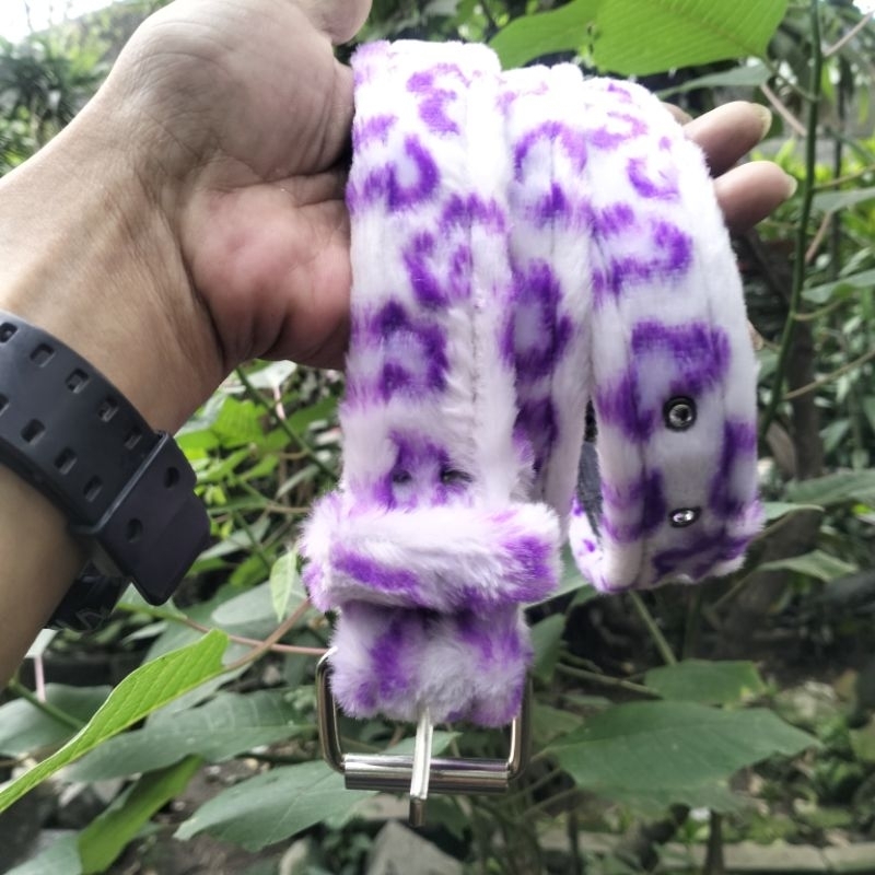 ikat pinggang leopard purple l belt leopard l beber leopard punk l unisex pria wanita