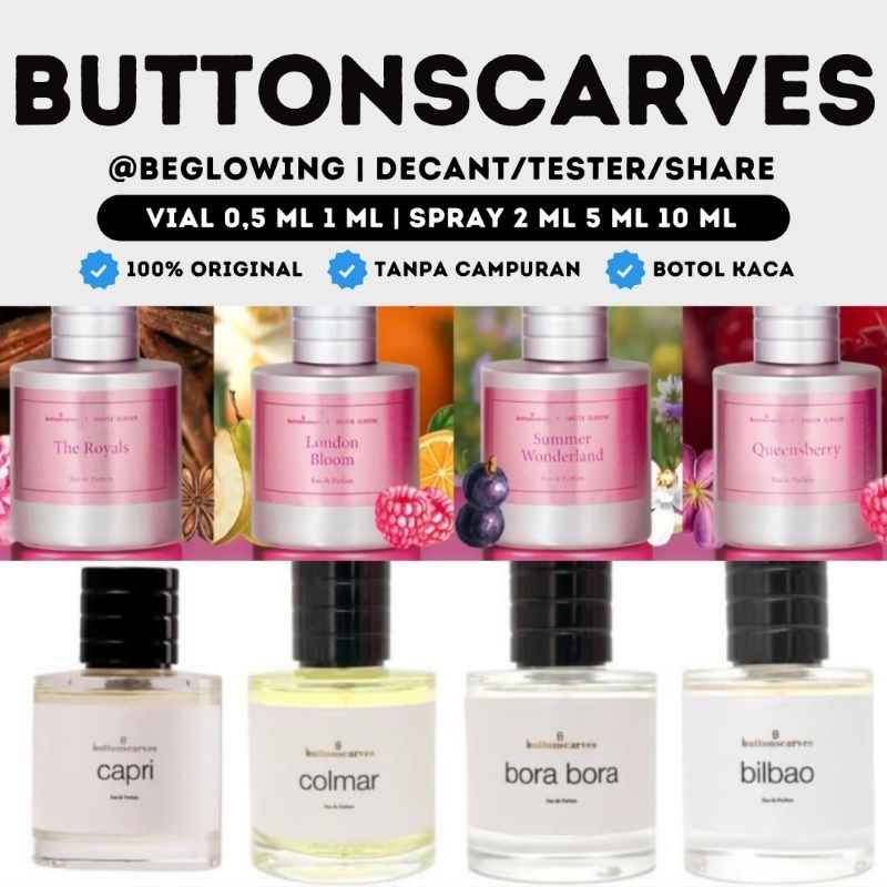 Decant - ButtonScarves Bilbao Colmar Bora Bora London Bloom Summer Wonderland The Royals Queens Berr