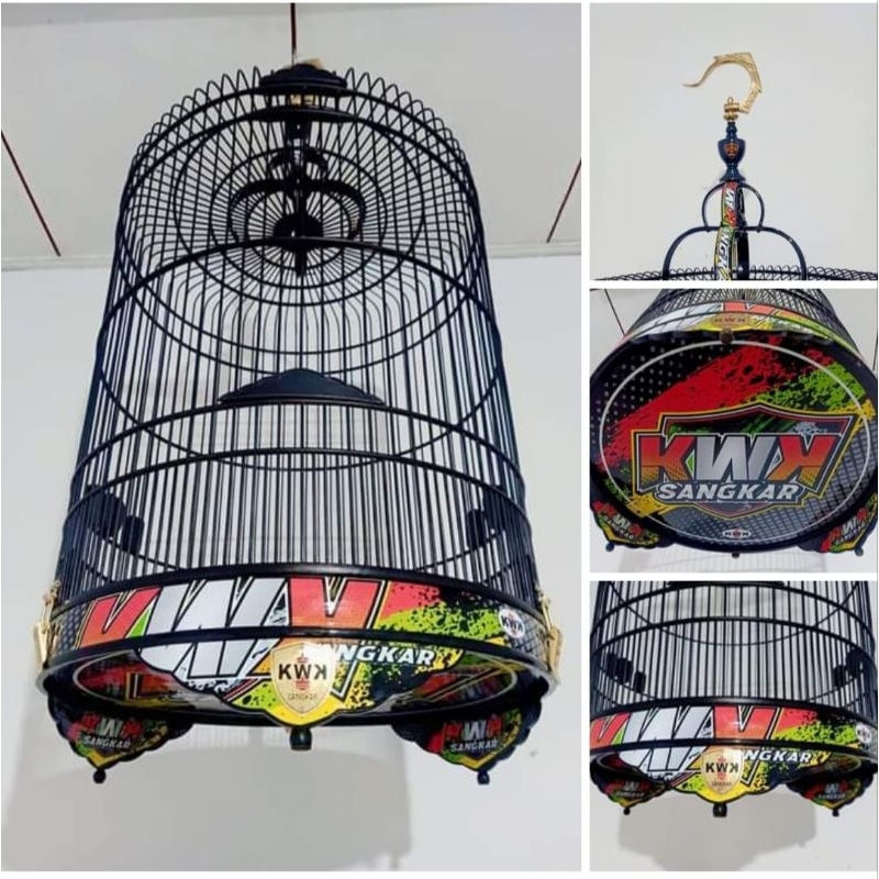 sangkar murai no 4 dm 50cm tebok bambu decal KWK