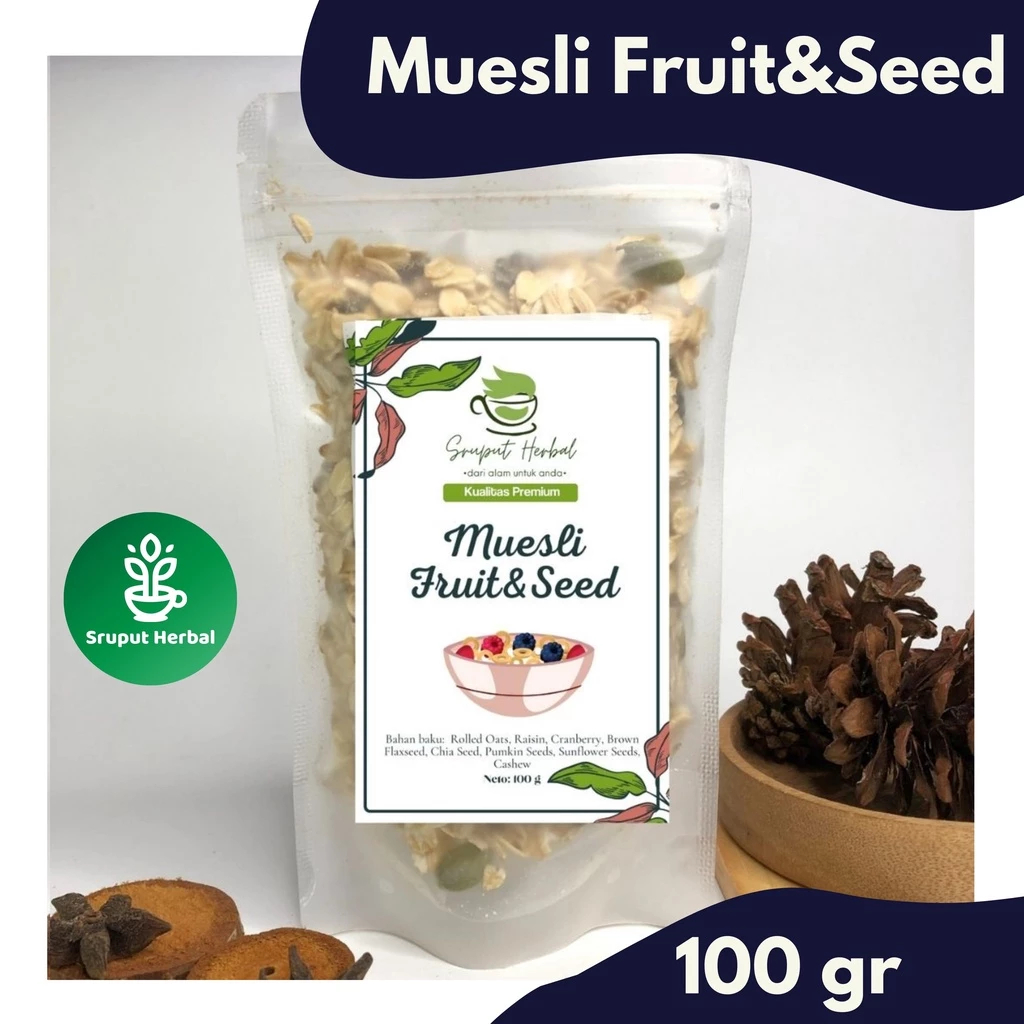

100gr Muesli Fruit & Seed Original Premium Berkualitas Sruput Herbal