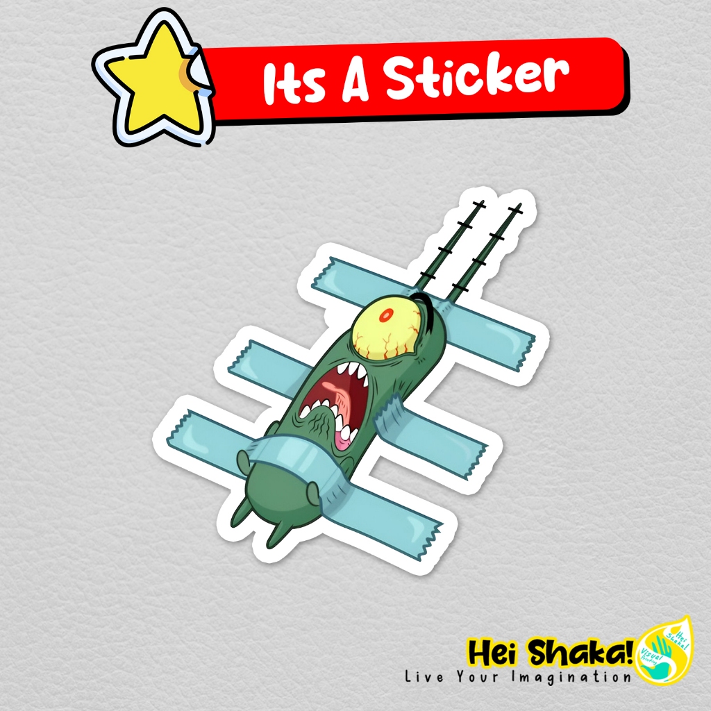 

Stiker Plankton Tape of Torture Sticker Spongebob Vinyl Anti Air