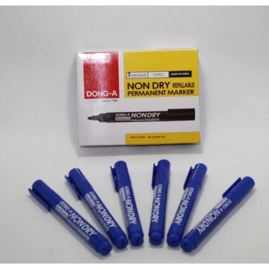 

[1 Pcs] Spidol Non Dry Permanent Marker DONG-A (Hitam, Biru, Merah)
