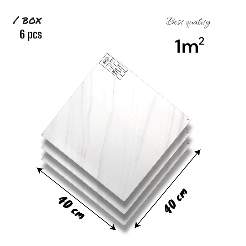 Keramik Lantai Putih Corak 40x40 Teatro Gris Keramik Mulia Ceramic Glossy Grade B Isi 6pcs