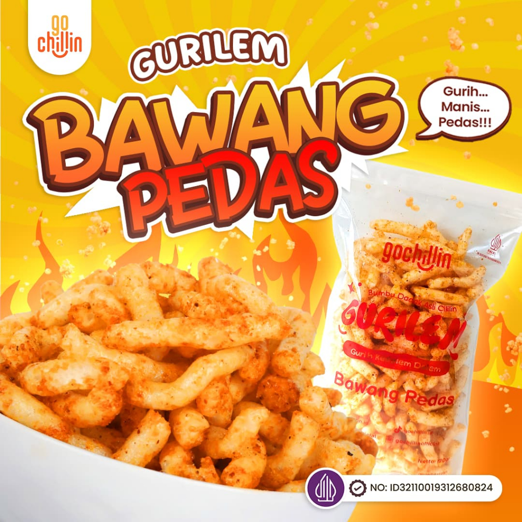 

Gochillin - Gurilem Bumbu Dadak Asli Cililin Rasa Bawang Pedas Manis Gurih Halal
