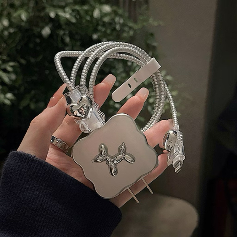 Case Charger Iphone 18w/20w Balon Anjing Pelindung Kabel Carger Iphone Set 5 PCS Kabel Data 20W