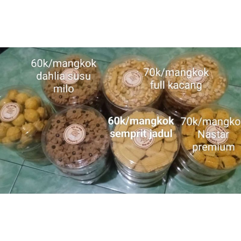 

kue nastar, kacang, dahlia susu milo, semprit