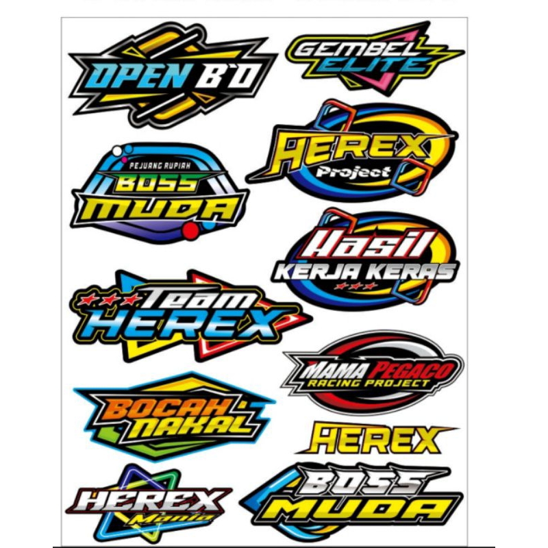 

Stiker random racing isi 10pcs