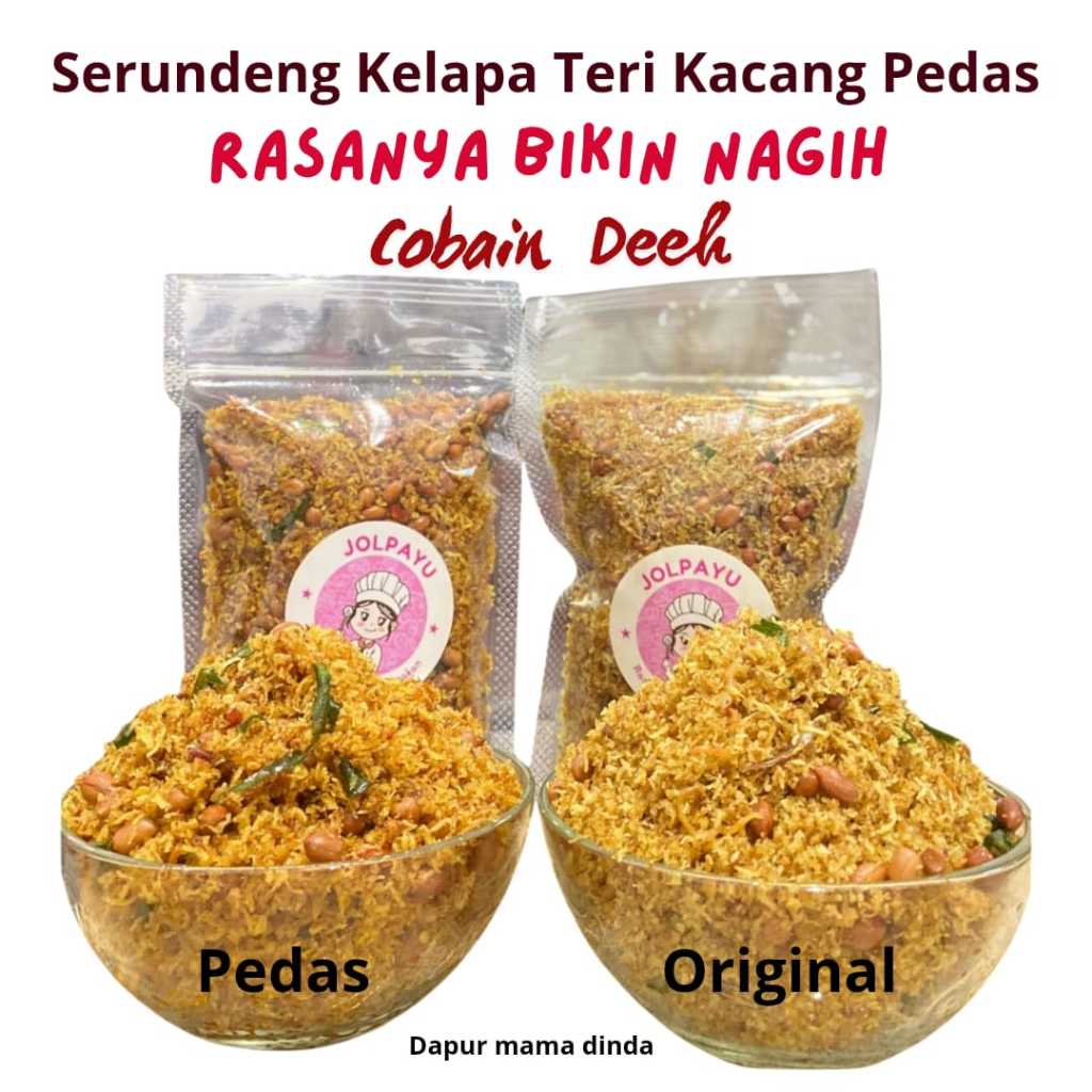 

Serundeng Kelapa Teri Kacang Pedas Original Gurih Renyah Garing Halal