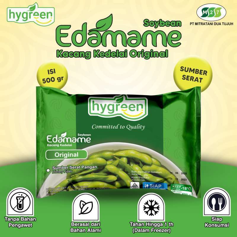 

HYGREEN Edamame Frozen Original / Salted – Camilan Sehat & Praktis!