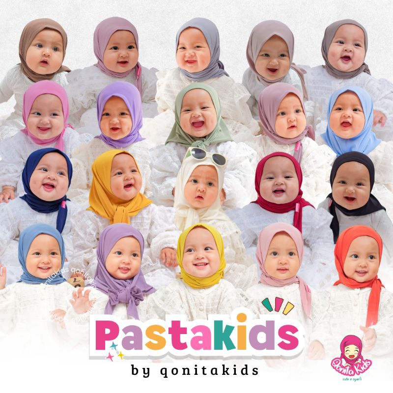 HIJAB ANAK - PASTAKIDS (0 - 9th) By Qonita Kids Hijab Instan Anak Perempuan syari muslim cantik nyam