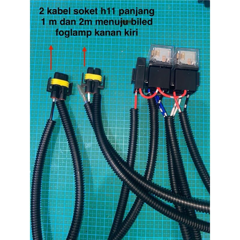 Relay Lampu 12 Volt  Biled Foghlamp Mobil Headlamp Dengan Devil Lampu Tembak
