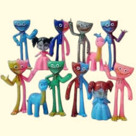 [12pcs] Huggy Wuggy Figure Monster Poppy Kissy Missy Mainan Topper Cake