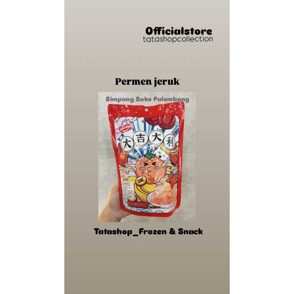 

Naraya mini orange candy / permen imlek CNY / Permen jelly rasa jeruk 200grm