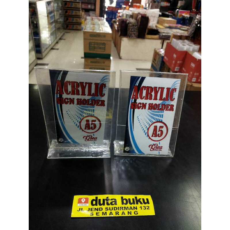 

Tempat brosur Akrilik A5 / Tent card Akrilik / Tent holder Akrilik /Akrilik QRist barcode / Stand Akrilik
