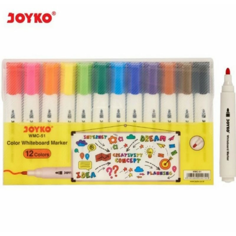 

Spidol Papan Tulis JOYKO Whiteboard Marker 12 Warna WMC-51
