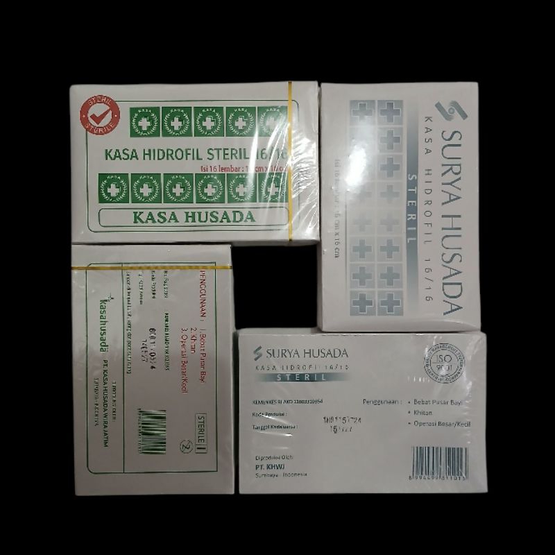Kasa steril surya husada 16 x 16 isi 16 lembar