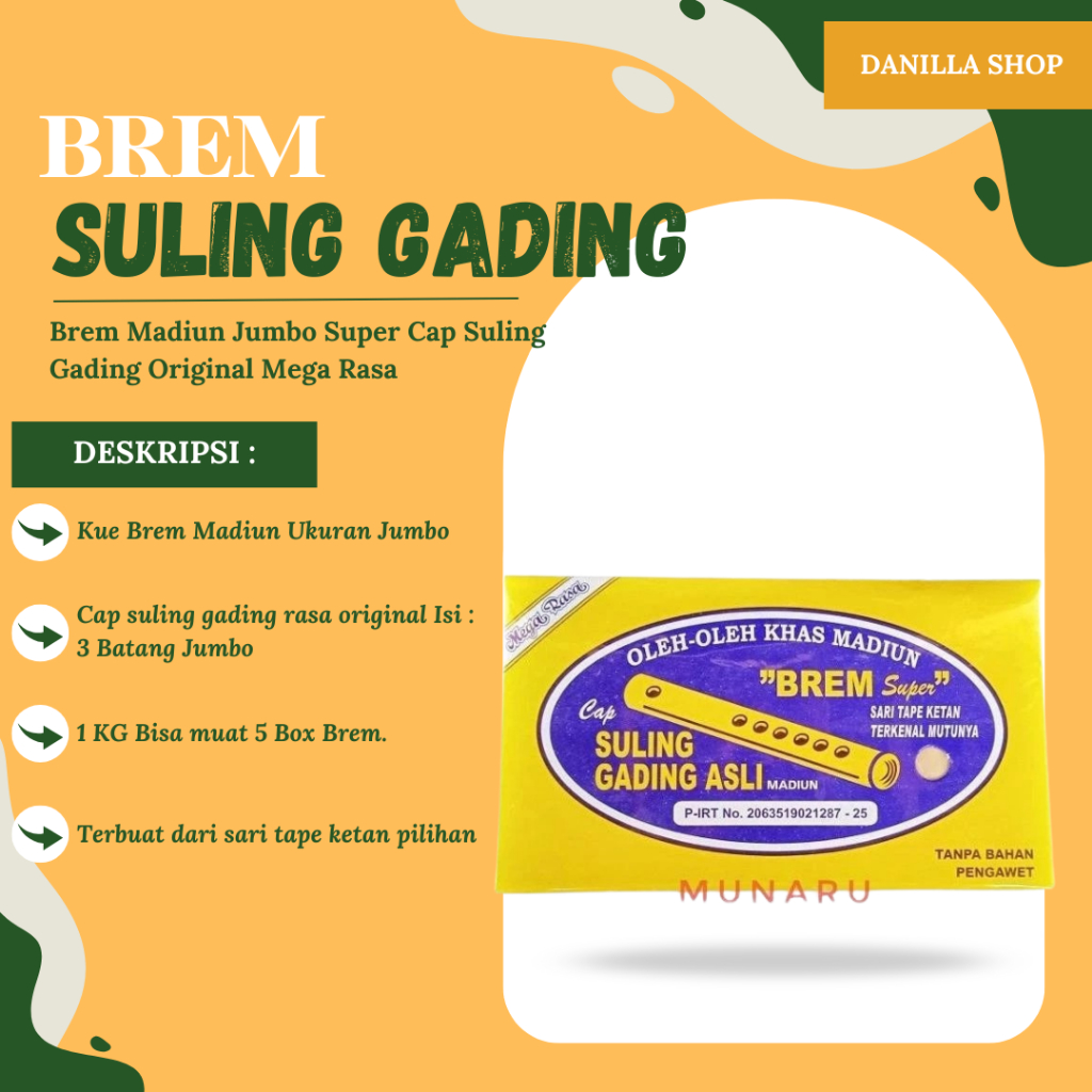 

BREM MADIUN JUMBO SUPER CAP SULING GADING ORIGINAL MEGA RASA Premium