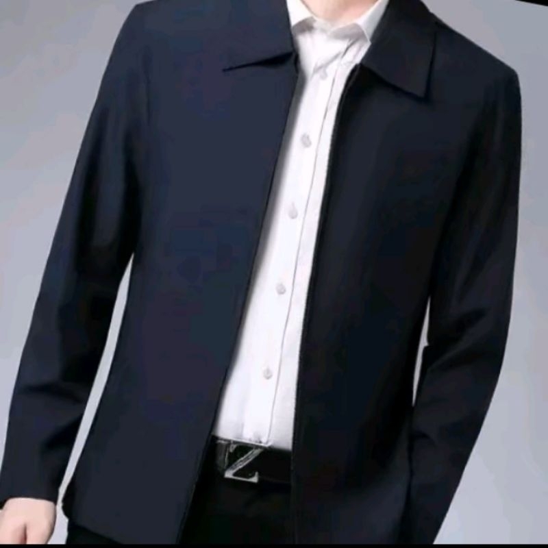 jasket jumbo jasket kerah daun jasket/ jaket formal /semi jas/ jaket santri / jaket pria